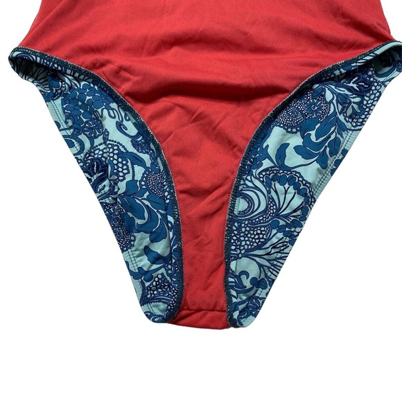 TITLE NINE Carve Design Blue Floral One-Piece Bathing Suit Size Medium Swim - Picture 7 of 12